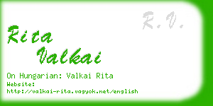 rita valkai business card